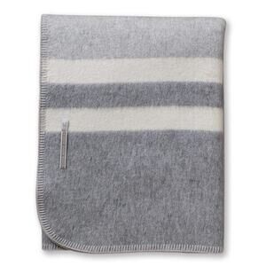 NEW $575 Alicia Adams Alpaca Field Throw Blanket Grey Cream Peru Fair Trade